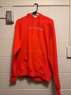 Civil Regime Embroidered Tangerine Hoodie
